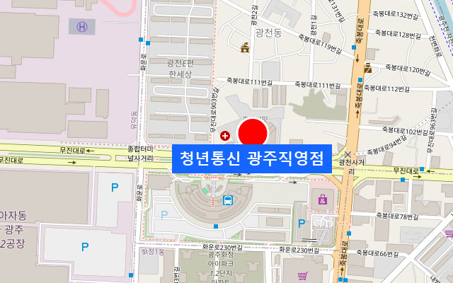 청년통신 광주직영점 지도